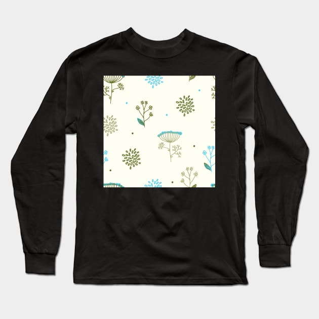 Elegance Seamless pattern with flowers Long Sleeve T-Shirt by Olga Berlet